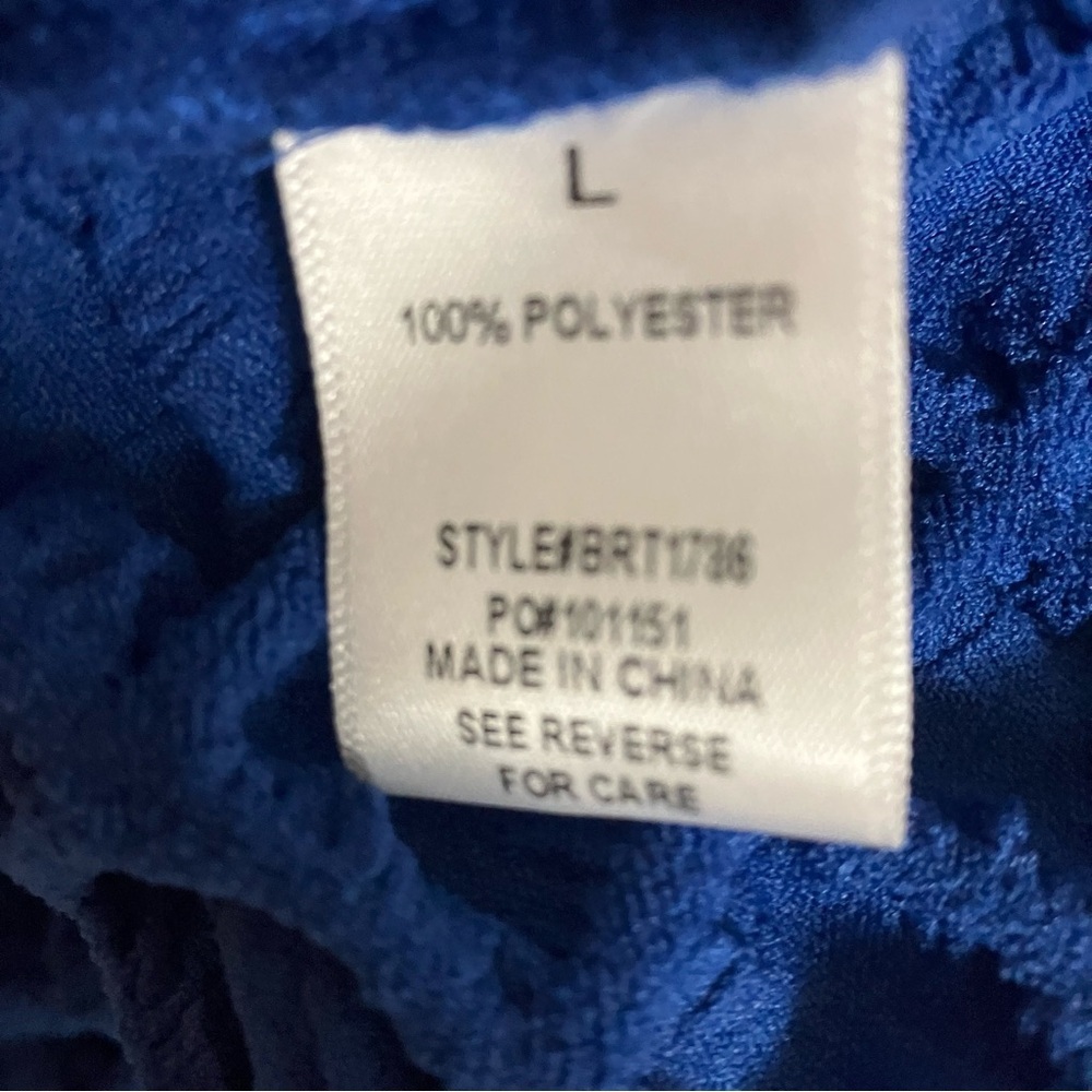 Y2k Coastal Statement Stretchy BAILEY ROSE Bubble Knit Shirt LARGE Electric Blue - Picture 9 of 10